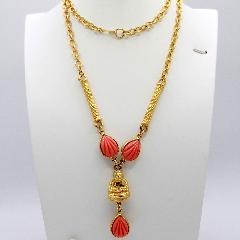 Orange Cabochons Molded/Cut Necklace