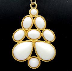 White (chalk Or Milk) Cabochons Plastic Pendant