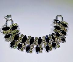Black (jet) Navettes Bracelet 5 Link