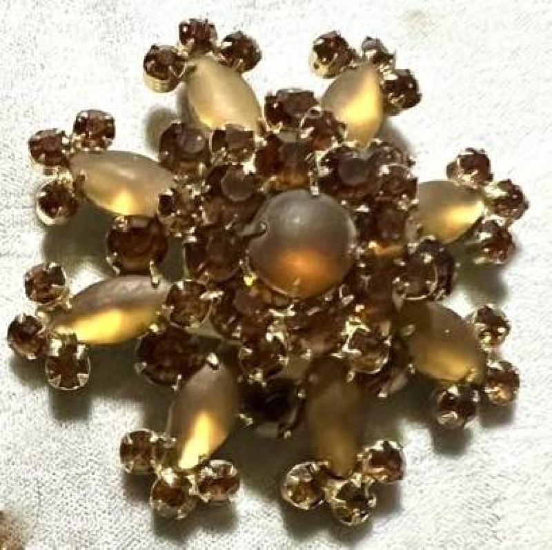 Front view of Topaz Cabochons Brooch