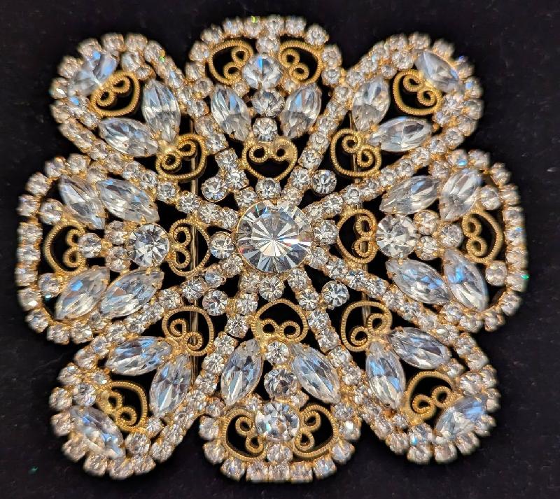 Front view of Clear Navettes Belt Buckle