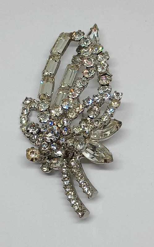 Front view of Clear Baguettes Brooch