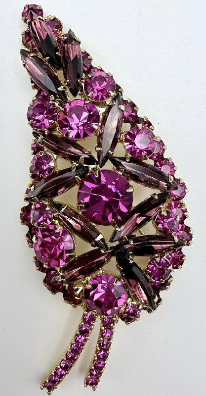 Front view of Multiple Colors Navettes Brooch