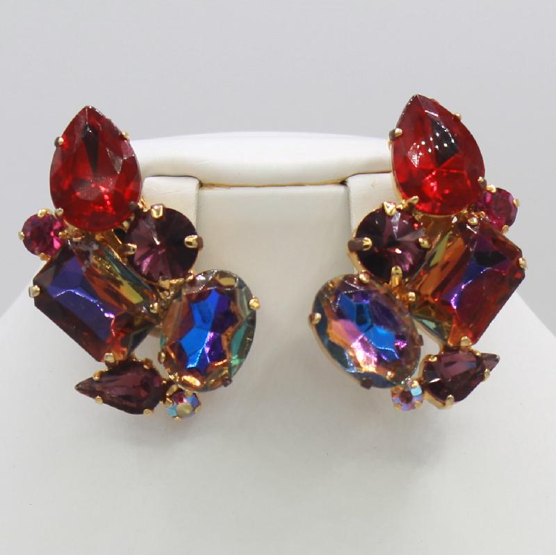 Front view of Multiple Colors Emerald Cut Multi-Color/Shaded Other
