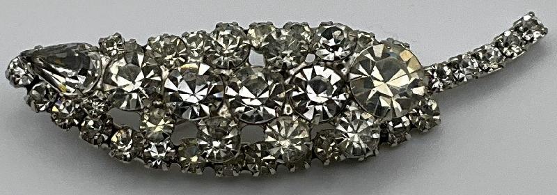 Front view of Clear Pear Brooch