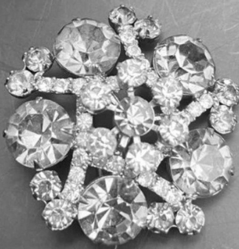 Front view of Clear Chatons Only Brooch