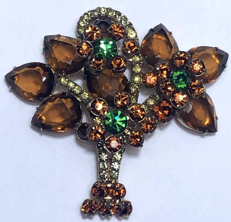 Front view of Topaz Pear Brooch