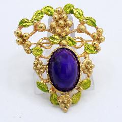 Purple (cardinal) Cabochons Plastic Brooch