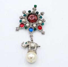 Multiple Colors Chatons Only Pin Pendant