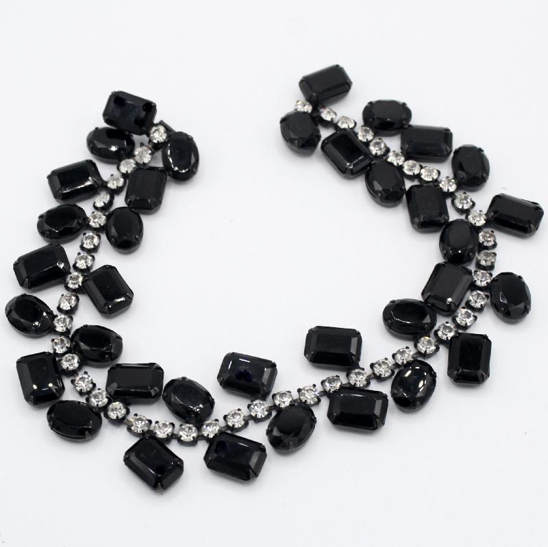Front view of Black (jet) Emerald Cut Necklace