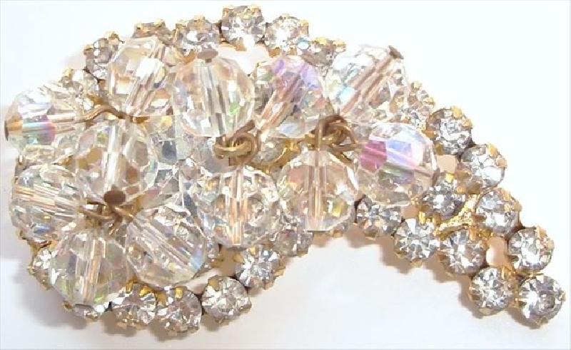 Front view of Clear Chatons Only Brooch