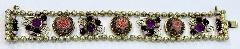 Multiple Colors Cabochons Molded/Cut Bracelet Flat Push In