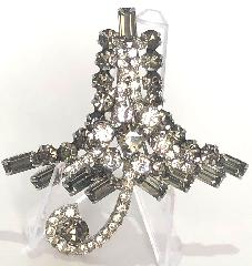 Gray (black Diamond) Baguettes Brooch