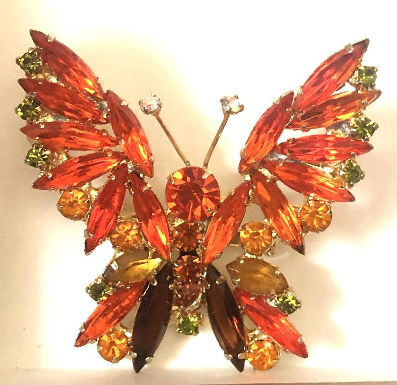 Front view of Fall Navettes Brooch