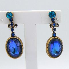 Oval Multi-Color/Shaded Earrings Clip