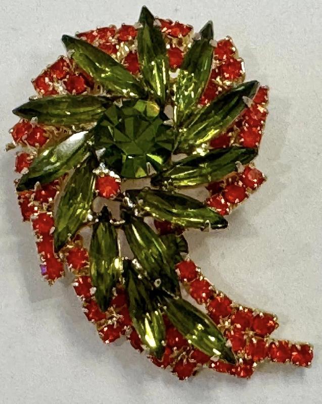 Front view of Multiple Colors Navettes Brooch