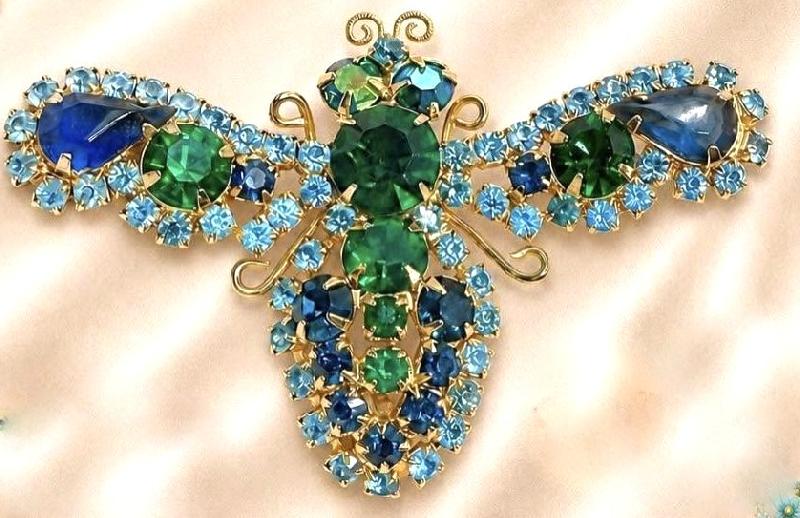 Front view of Multiple Colors Pear Brooch