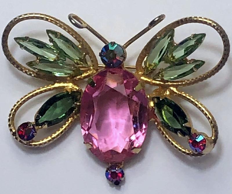 Front view of Multiple Colors Oval Brooch