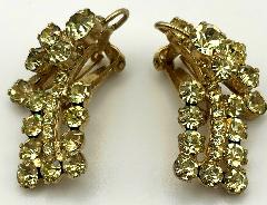 Yellow Chatons Only Earrings Clip