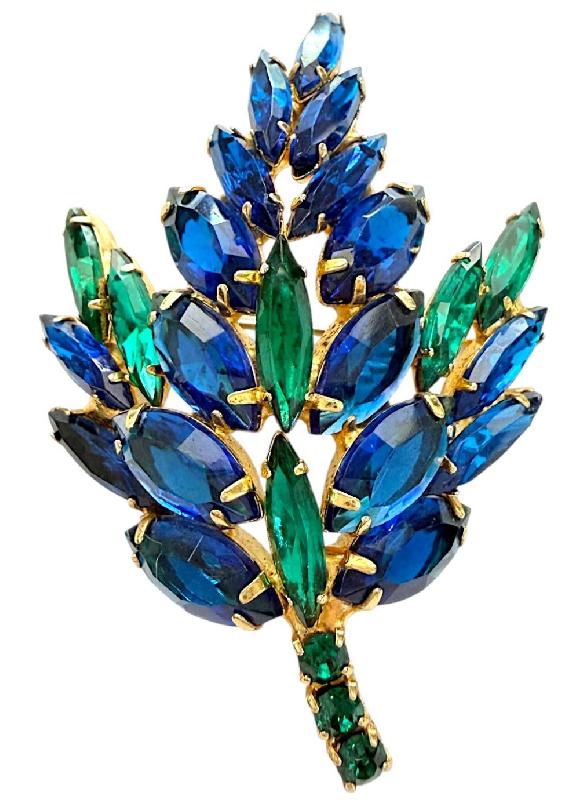 Front view of Multiple Colors Navettes Brooch