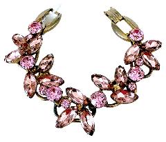 Pink Navettes Bracelet 5 Link