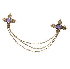 Purple (cardinal) Oval Brooch