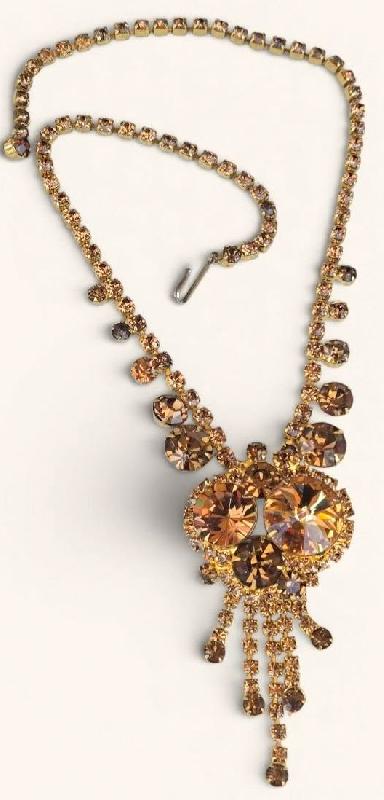 Front view of Topaz Chatons Only Rivoli/Margarita Necklace