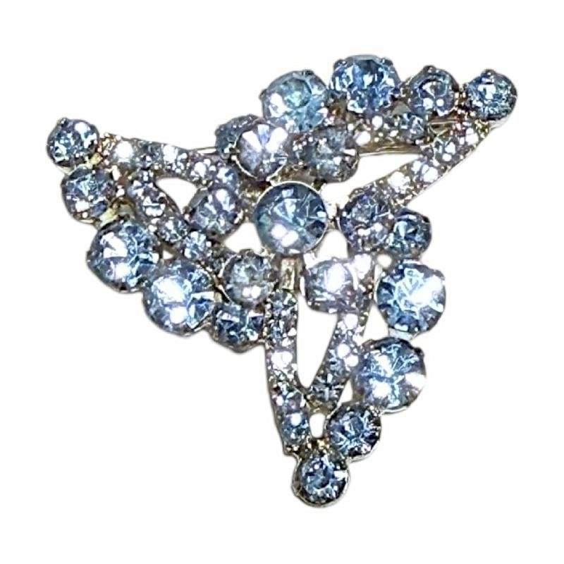 Front view of Blue Chatons Only Brooch