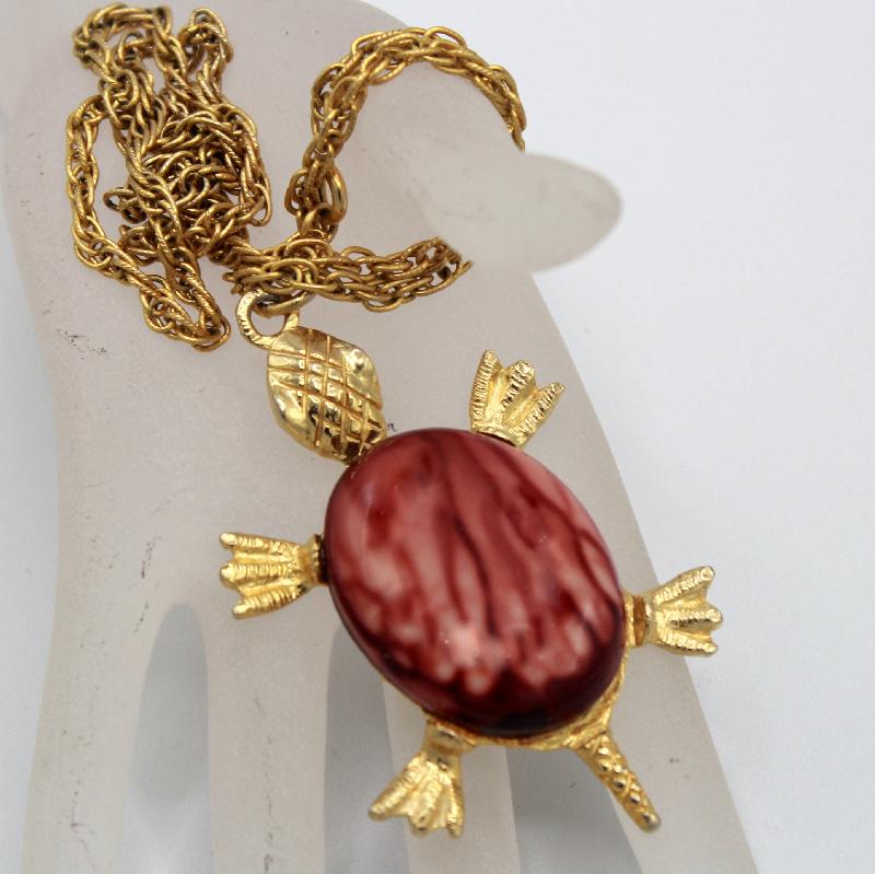 Front view of Pink Cabochons Plastic Pendant