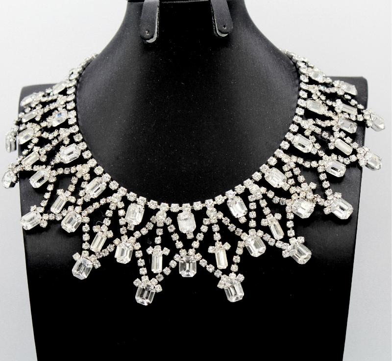 Front view of Clear Emerald Cut Necklace