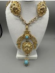 Turquoise Cabochons Plastic Necklace