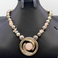 Pink Cabochons Necklace