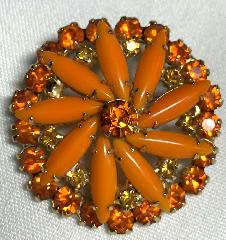 Orange Cabochons Brooch