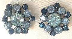 Blue Chatons Only Earrings Clip