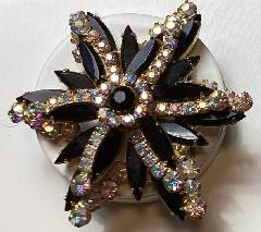 Black (jet) Navettes Brooch