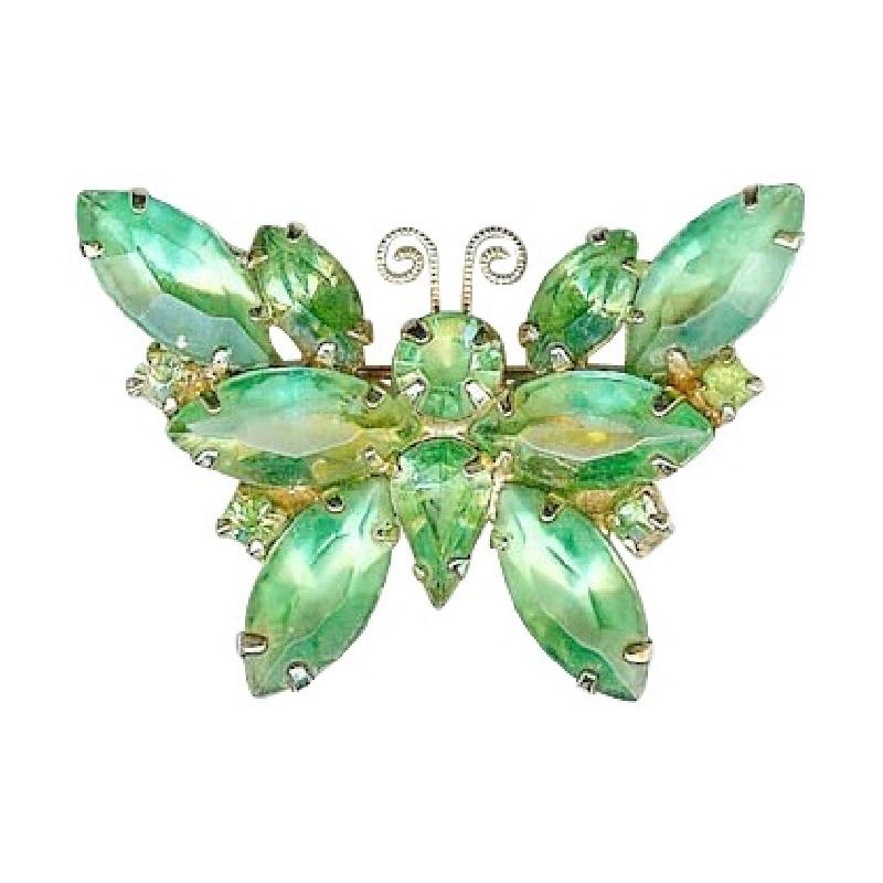 Front view of Green Pear Brooch