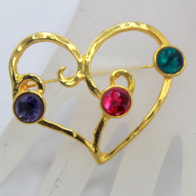 Front view of Multiple Colors Cabochons Plastic Brooch
