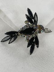 Black (jet) Pear Brooch