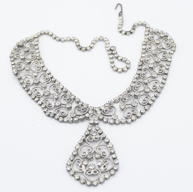 Front view of Clear Chatons Only Necklace
