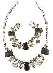 Gray (black Diamond) Emerald Cut Bracelet 5 Link