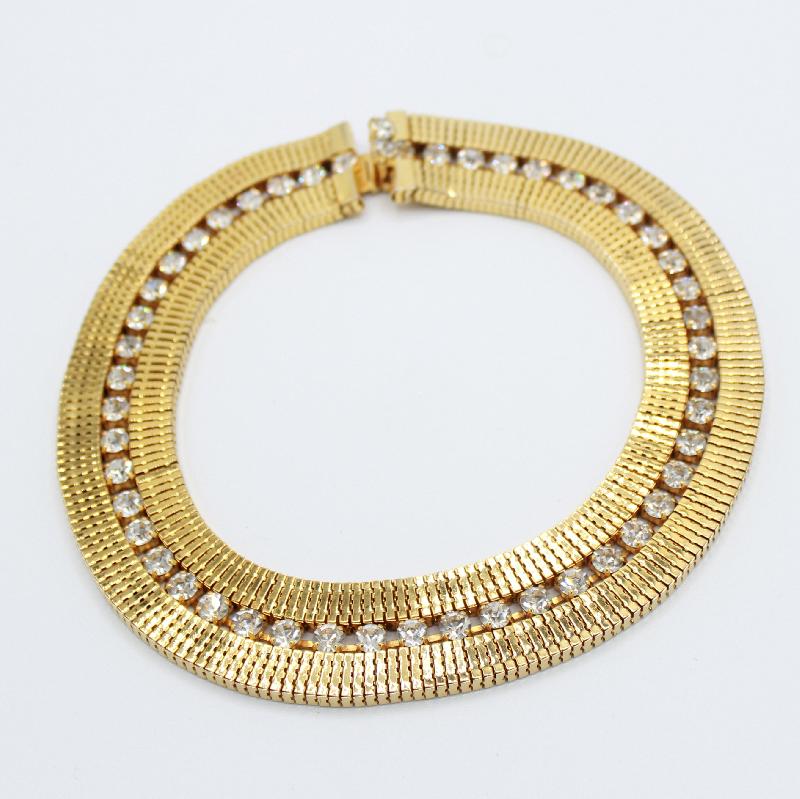 Front view of Clear Chatons Only Necklace