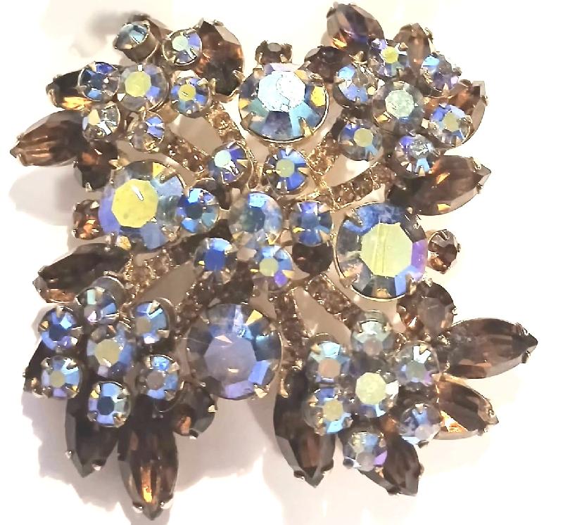 Front view of Topaz Navettes Brooch