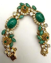 Green Cabochons Spotted Bracelet 5 Link