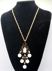 White (chalk Or Milk) Emerald Cut Pendant