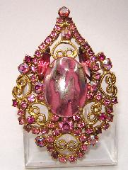 Pink Cabochons Pin Pendant