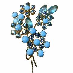 Turquoise Navettes Brooch