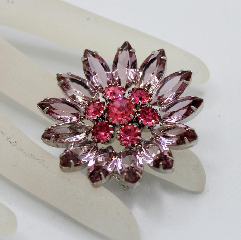 Front view of Pastel Navettes Brooch