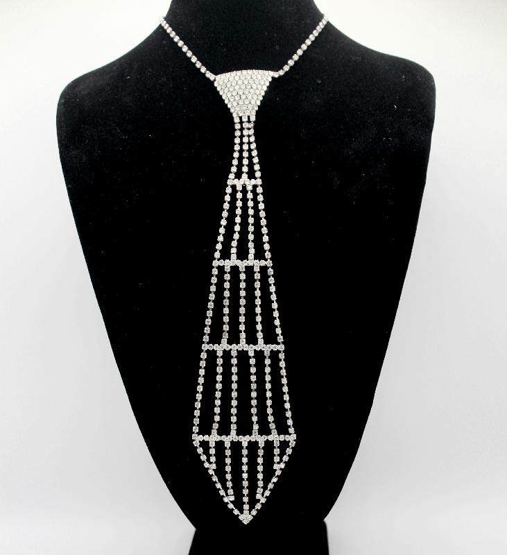 Front view of Clear Chatons Only Necklace