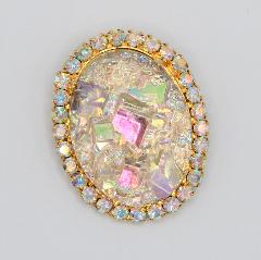 AB Geode Molded/Cut Pin Pendant