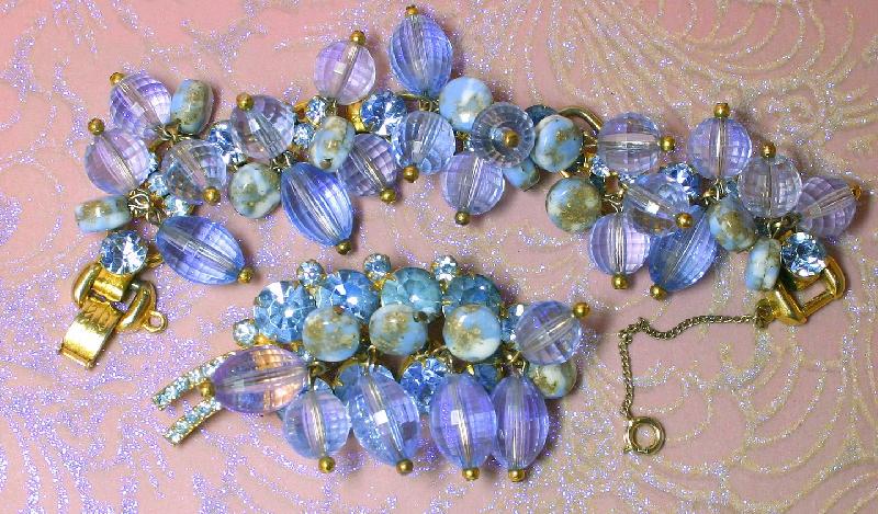 Front view of Blue Chatons Only Brooch